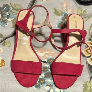 Nine West Pink Minimalist Sandals with Ankle Strap, 9M